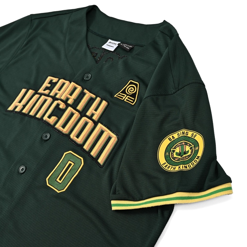 Avatar The Last Airbender Earth Kingdom Toph Baseball #0 Jersey, Adult Size XL